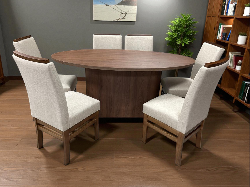 Mesa Oval 180x100 c/Pé Central Oval c/6 Cad. Confort